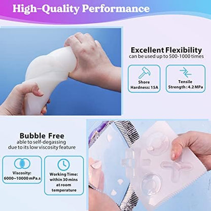 LET'S RESIN Silicone Mold Making Kit 21oz Bundle with 0.5Gallon Crystal Clear Epoxy Resin - Image 5