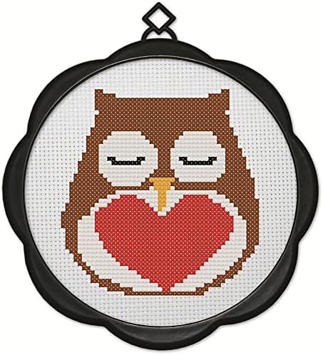 Awesocrafts Cross Stitch Kits Owl 11CT Stamped Patterns Easy Cross Stitching Embroidery Needlework Kit Supplies (Owl 1) by Awesocrafts