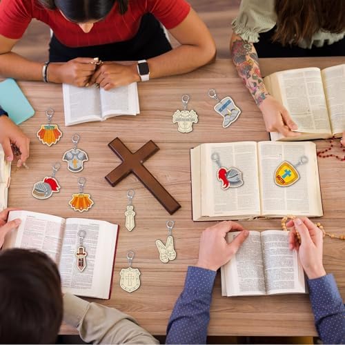 RattanView 24 Pcs Armor of God Crafts Color Your Own Keychains - Image 5