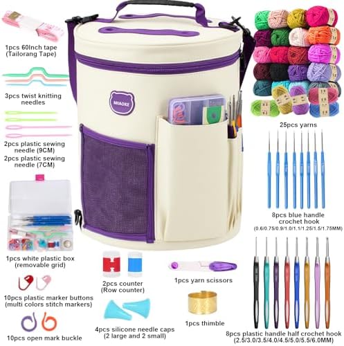 79Pc Crochet Kit, Crocheting Starter Kits with Waterproof Bag & Accessories - Image 4