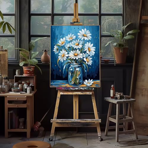 Natuyalo Paint by Numbers for Adults Beginner, Daisy in the Vase Acrylic Easy Paint by Numbers Kits Flowers Craft Kits for Adults Suitable for Home Wall Decoration Flameless 16x20 Inch - Image 4