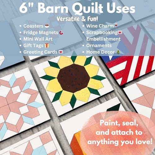 6" Christmas Barn Quilt Kit Set 4 | Snowman, Pine Tree, Snowflake - Image 5