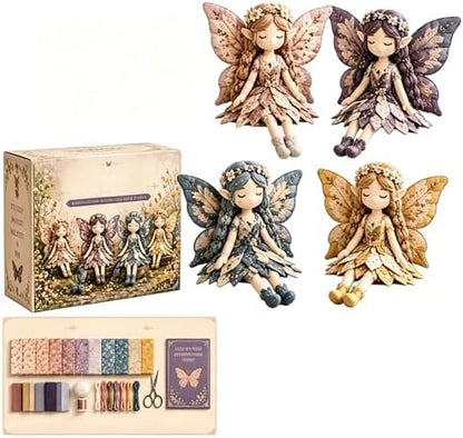 Fairy Patchwork DIY Collection, Flower Fairies Sewing Kit for Adults & Beginners, Make 4pcs Fabric Fairy Dolls with Pre-Cut Materials, Handmade DIY Craft Gift & Home Decor (Butterfly Fairies) by Unknown