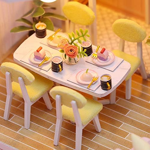 GuDoQi DIY Miniature Dollhouse Kit, Tiny House kit with Furniture and Music, Miniature House Kit 1:24 Scale, Great Handmade Gift for Birthday Christmas Day, Sweet Time House - Image 3