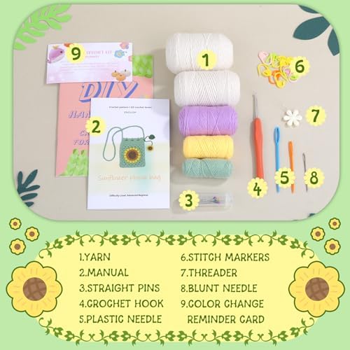 Pnytty Crochet Kit for Beginners, Phone Bag Crochet Starters Kit for Adults - Image 2
