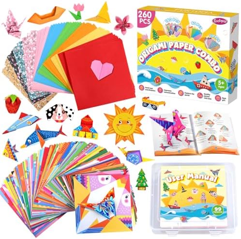Funtopia Origami Kit for Kids Ages 5-8 8-12, 260 Sheets Origami Paper by Funtopia