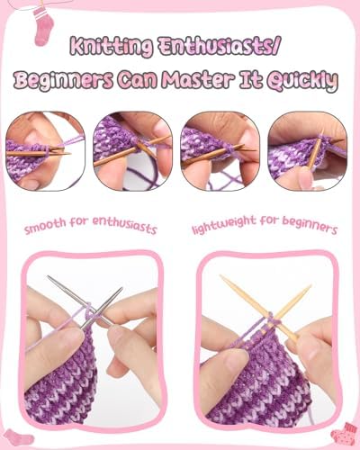 Katech Knitting Kit for Beginner Adults W/Socks Step-by-Step Instruction - Image 3
