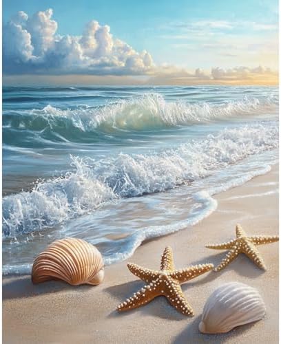 Banket Paint by Numbers Kit for Adults Beginner Beach DIY Painting Kits for Adults Ocean Easy Adult Paint by Number Kits on Canvas Color by Numbers for Gifts Home Wall Decor 16x20 Inch by Unknown