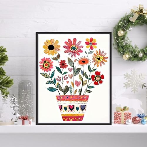 VIGEGU Flowers Paint by Numbers Kit for Adults Beginner with Frame,Paint by Number DIY Adult Vase Patterns Paint by Number Kits for Home Decor 9x12 Inch - Image 2