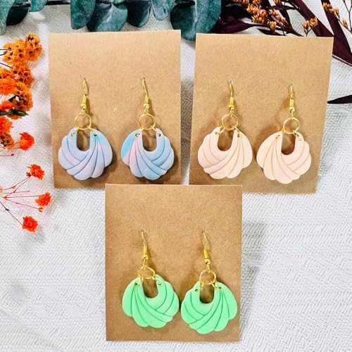 Xaekicr Polymer Clay Cutters – 2PCS Shell Swirl & Abstract Arch Clay Cutters for Polymer Clay Jewelry, Clay Tools and Earring Cutters for DIY Crafts and Earring Kit - Image 4