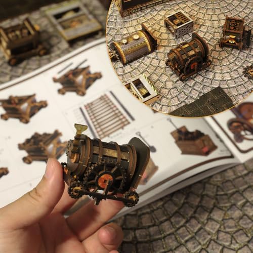 Book Nook Kit Steampunk DIY 3D Puzzle Wooden Dollhouse with LED Lights - Image 6