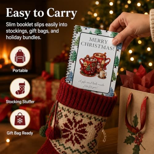 Christmas Gift Card Book, 5x7 Holiday Gift Booklet, DIY Spiral-Bound Merry Christmas College Survival Kit, 10-Page Surprise Greeting Card Book for Cards Cash, Students Graduation Gift - Image 3