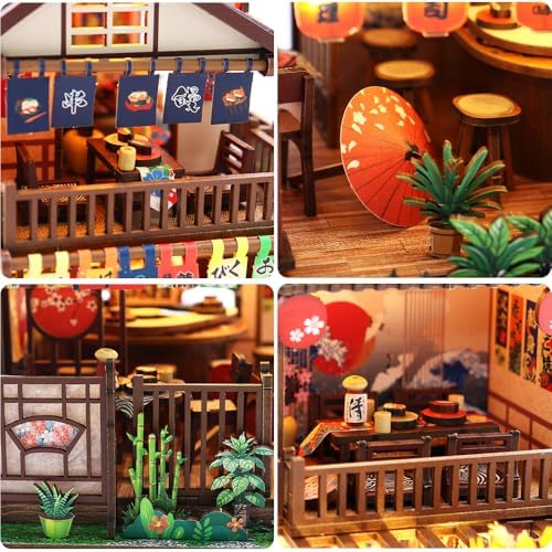 Japanese Sushi Miniature House Kit, DIY Miniature Dollhouse Kits for Adults - Image 4