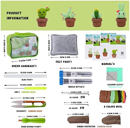 LOKUNN Needle Felting Kit, Cactus Needle Felting Starter Kit - Image 2