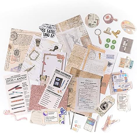 Alideco 260pcs Vintage Scrapbook Supplies Pack for Art Journaling Bullet Junk Journal Planners DIY Paper Stickers Craft Kits Notebook Collage Album Aesthetic Cottagecore Picture Frames(Book study) - Image 4