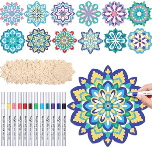 Cinnvoice 24 Pcs Mandala Painting Set for Adults by QinYee