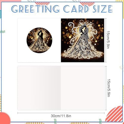 12 Pack Diamond Painting Greeting Cards Kit with Envelopes, 5D DIY Romantic Couple Love Heart Diamond Art Cards, Anniversary Valentines Day Wedding Cards for Adults Him Her Couples - Image 7
