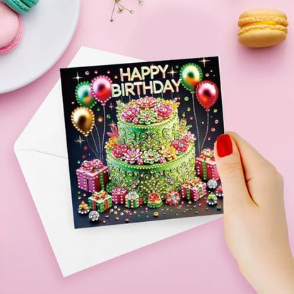 LAKEQUILL 6Pcs 5D DIY Birthday Themed Diamond Art Greeting Card Kit with Envelopes - for Adults & Craft Beginners, Great for Birthday Cheers & Congrats Wishes, Premium Handmade Gift & Party Favor - Image 7