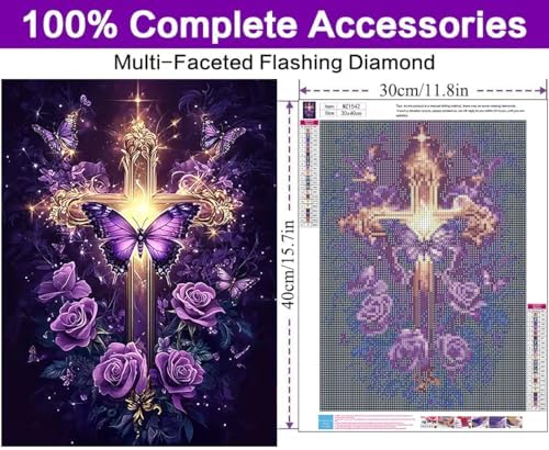 Diamond Art Kits for Adults, Cross Diamond Art Painting Kits for Adults - Image 4