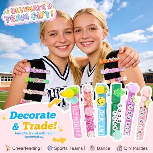 1350Pcs Cheer Pin Kit with 3-Tier Box, DIY Cheer Pins Spirit Clips Supplies, 80 Cheer Clothes Pins for Crafts, Clothespin Decorating Kit for Dance Volleyball Team, Sports Events Cheerleader Gifts Bulk - Image 7