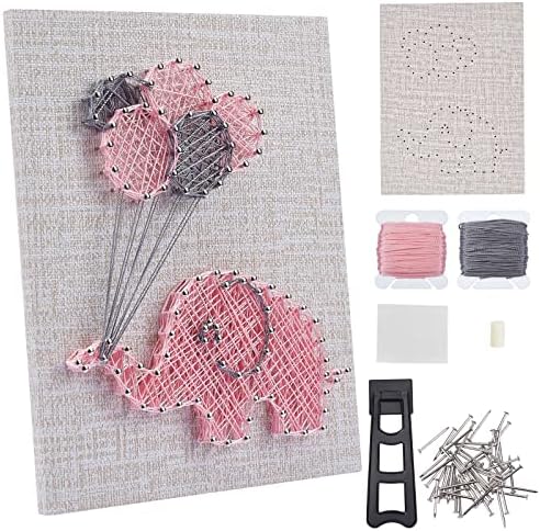 WEBEEDY DIY 3D String Art Kit for Adults Beginners, Elephant Craft Kit, Include All Necessary Accessories and Frame, Christmas Home Wall Decorations Unique Gift by WEBEEDY