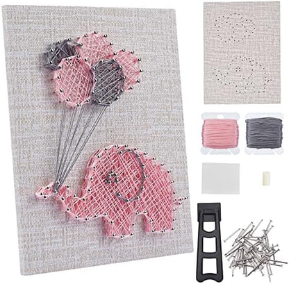 WEBEEDY DIY 3D String Art Kit for Adults Beginners, Elephant Craft Kit, Include All Necessary Accessories and Frame, Christmas Home Wall Decorations Unique Gift by WEBEEDY