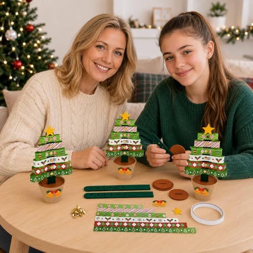 30 Sets Christmas Tree Pot Craft Kit, Standing Paper Xmas Tree DIY Bulk - Image 7