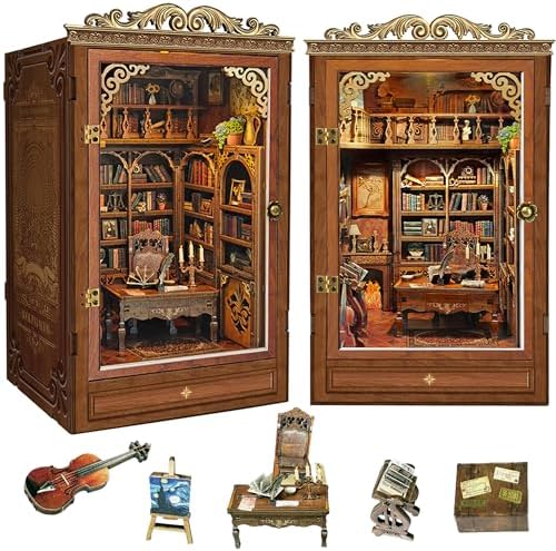 SUNNINO DIY Miniature Dollhouses Kit with LED Lights for Adults by SUNNINO