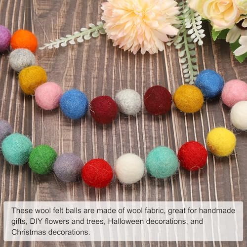 PATIKIL Wool Felt Balls Beads Wool Felting Pom 2cm 20mm Light Yellow for Home Crafts Handcrafts Project DIY Pack of 5 - Image 5
