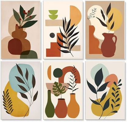 6 Pack Paint by Numbers Kit for Adults Beginner Easy Plants, 8x12 Inch by Yezavesu