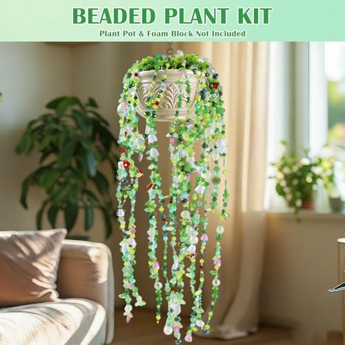 Fesorsi Beaded Plant Kit, Green Beads for Beaded Plants - Image 3
