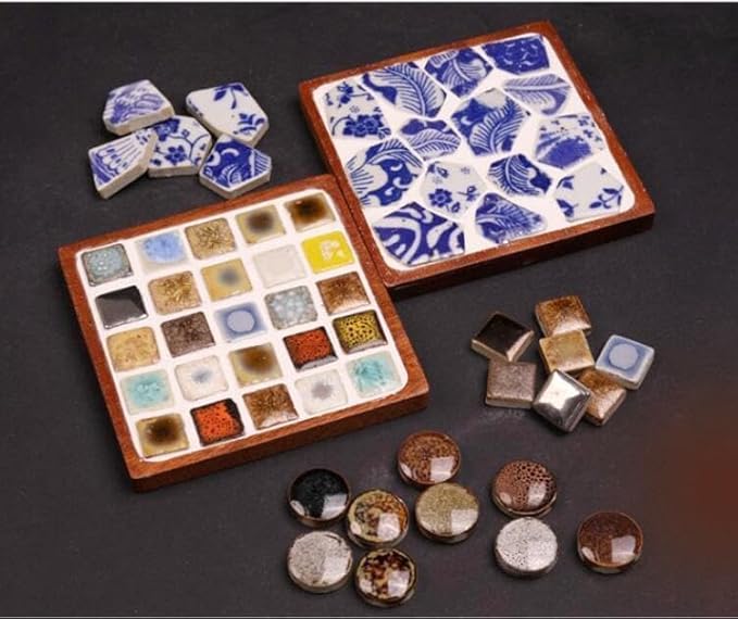 1.1 LB Porcelain Ceramic Mosaic Tiles,Broken Irregular Mosaic Tiles for DIY Craft Floor,Kitchen,Pool, Flower Pots Mosaic Making Supplies (Sliver)