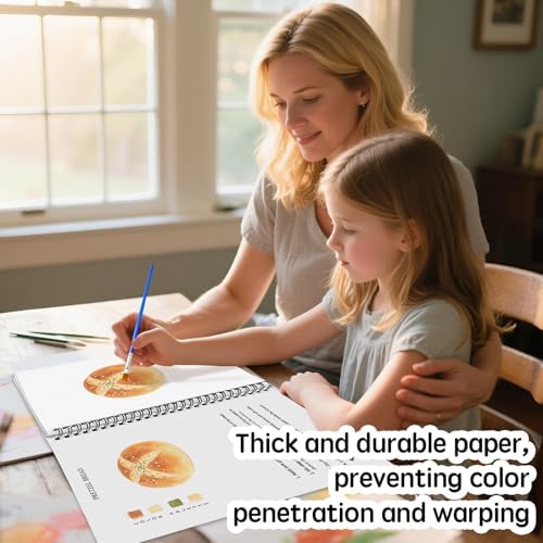 SLWBZ Watercolor Workbook Baking, 15 Different Patterns of Original DIY Designs, Beginner-Friendly Watercolor Workbooks, (Baking, Without Palette) - Image 5