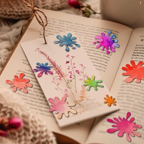 Lapoo Tool Metal Cutting Die for Scrapbooking - Durable, Cut Stencils for DIY Scrapbook Photo Album Decorative Paper Card, Card Making Supplies, Embossing (Colorful Splatter Painting 6.8 x 3.9 in) by LAPOO