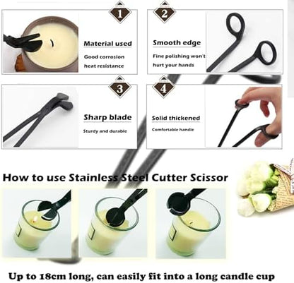 28 PCS Beginners Candle Making Kit for Adults with 200 ft Candlewick,Long Large-Eye Candle Piercing Needle and Wick Cutter 7INCH,Wick Inserting Tool Mold Punch Needle with Hook Eye for Moulds - Image 3