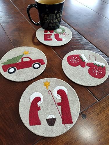 Christmas Coaster Pattern by Rachel's of Greenfield, Table Coasters Pattern for Drinks, DIY Coaster Pattern, Cute Coaster Pattern - Image 4