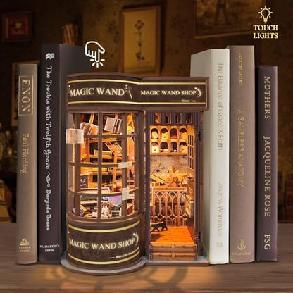Book Nook Kit Tiny House DIY Kit for Adults and Beginners - Magical Bookshelf Decor with LED Light - Gift for Lovers, Family, Friends - Magic Wand Store (SQ-51) - Image 3