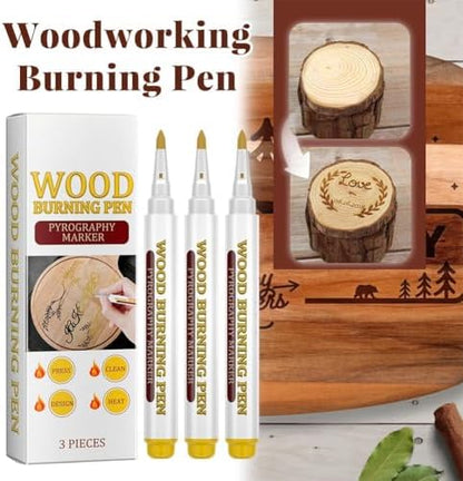 Wood Burning Marker Pen Kit, Pyrography Art Tool for Wood Crafting, PET Tips, DIY Woodburning Marker Kit for Beginners, 2025 New Home Studio School Art Projects - Image 3