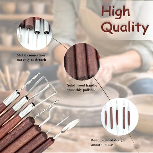 50PCS Clay Sculpting Tools Set with Storage Bag, Pottery Tools for Adult - Image 4