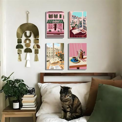 4 Pack Paint by Numbers Kit for Adults, Paint by Numbers with Frame 8x12 In - Image 2