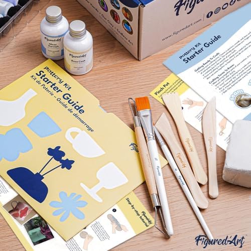 Figured'Art Pottery Kit for Adults with 4.4 lbs Premium Air Dry Clay, Ideal for Beginners, Includes Tools, Paints, Brushes, Sealers & Tutorials, No Kiln Needed - Image 7
