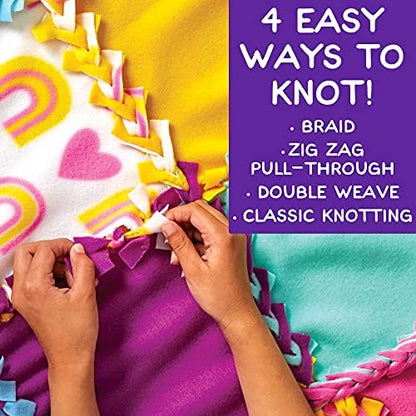 Made By Me Easy-to-Knot Quilt Making by Horizon Group USA, Create a 59” x 39” Fleece Quilt, No Cutting or Sewing Necessary, Includes 20 Fabric Squares & Felt Embellishments, Learn 4 Ways to Knot - Image 3