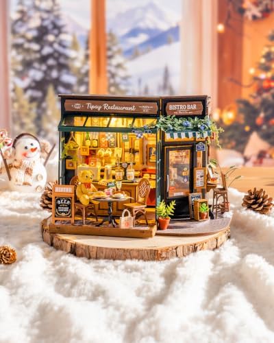 Rolife Coffee Bar Miniature House Kit with LED Lights - Image 4