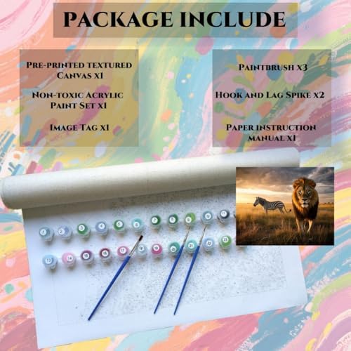 ACANDYL Paint by Numbers Kit for Adults Beginner African Savanna Paint by Number for Adults Painting by Number Animal DIY Acrylic Painting on Canvas Arts Craft Decoration for Home Wall 16x20 Inch - Image 7