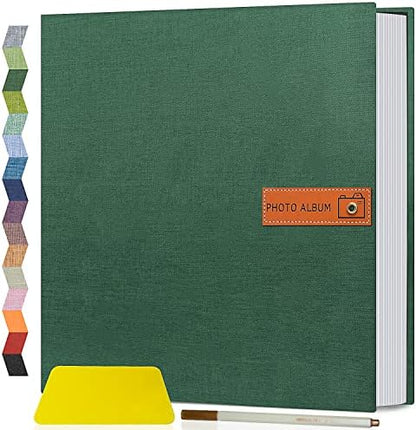 Popotop Large Photo Album Self Adhesive 4x6 5x7 8x10 Scrapbook Album DIY Picture Book,Gifts for Mom,Family Baby and Wedding,with Metal Pen and Plastic Board by Popotop