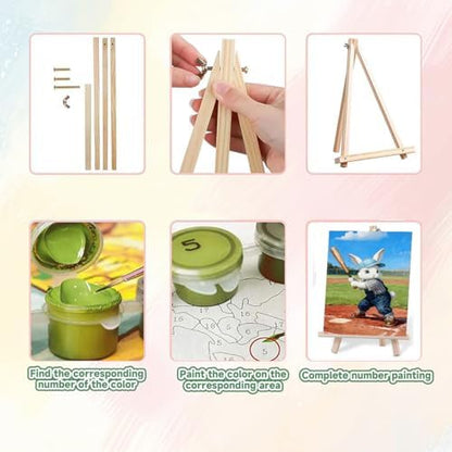 ICYANART 4 Pack Cocktail Paint by Numbers Kit for Adults with Frame Easy - Image 7