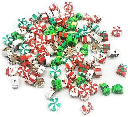 100 Pcs Christams Polymer Clay Beads Mixed Heishi Spacer Beads Supplies for DIY Bracelet Earring Necklace Jewelry Making - Image 4