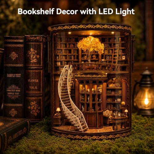 Book Nook Kit for Adults, 3D Wooden Puzzle DIY Miniature House LED Light - Image 5
