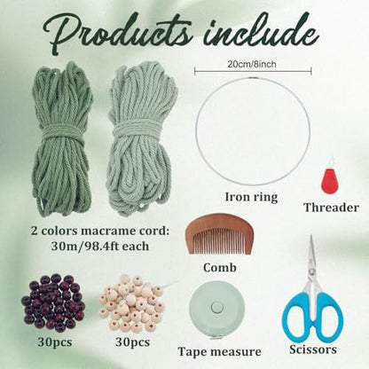 FREEBLOSS Tree of Life Macrame Kit for Beginners DIY Macrame Wall Hanging Tapestry Boho Home Decor for Living Room Bedroom - Image 2