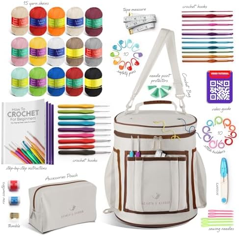 Crochet Kit for Beginners Adults and Kids - Beginner Crochet Kit for Adults with Step-by-Step Video Tutorials, Amigurumi and Crocheting Kit, Crochet Starter Kit with Soft Crochet Yarn and Crochet Bag - Image 2